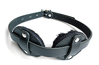 NEw Black Leather Disc Blindfold