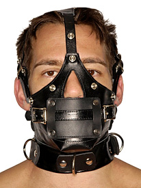 Leather Muzzle with Removeable Blindfold and Gags