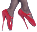Red Mary Jane Ballet Heels