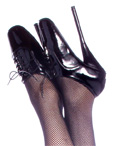 Black Lace Up Ballet Heels