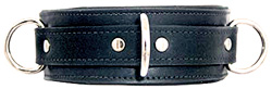 Black Leather Bondage Collar