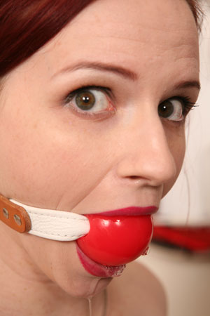 Claire Adams drooling over our ball gags!