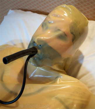Anna Rose Alterpic.com with Inflatable Latex Gag w/ Breath Tube